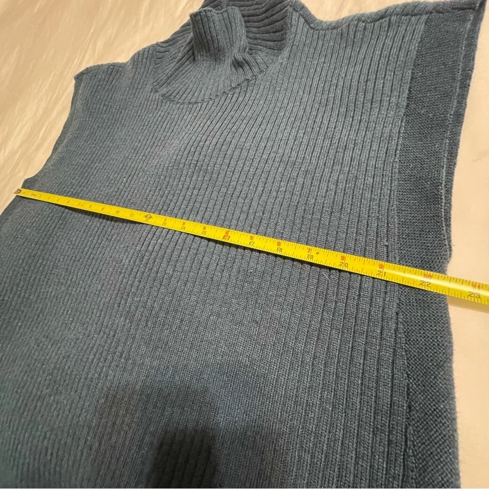 EILEEN FISHER Ribbed Turtleneck‎ Wool Tank In Alpine L - Picture 11 of 16